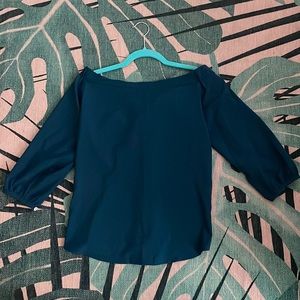 Teal off-shoulder blouse, small